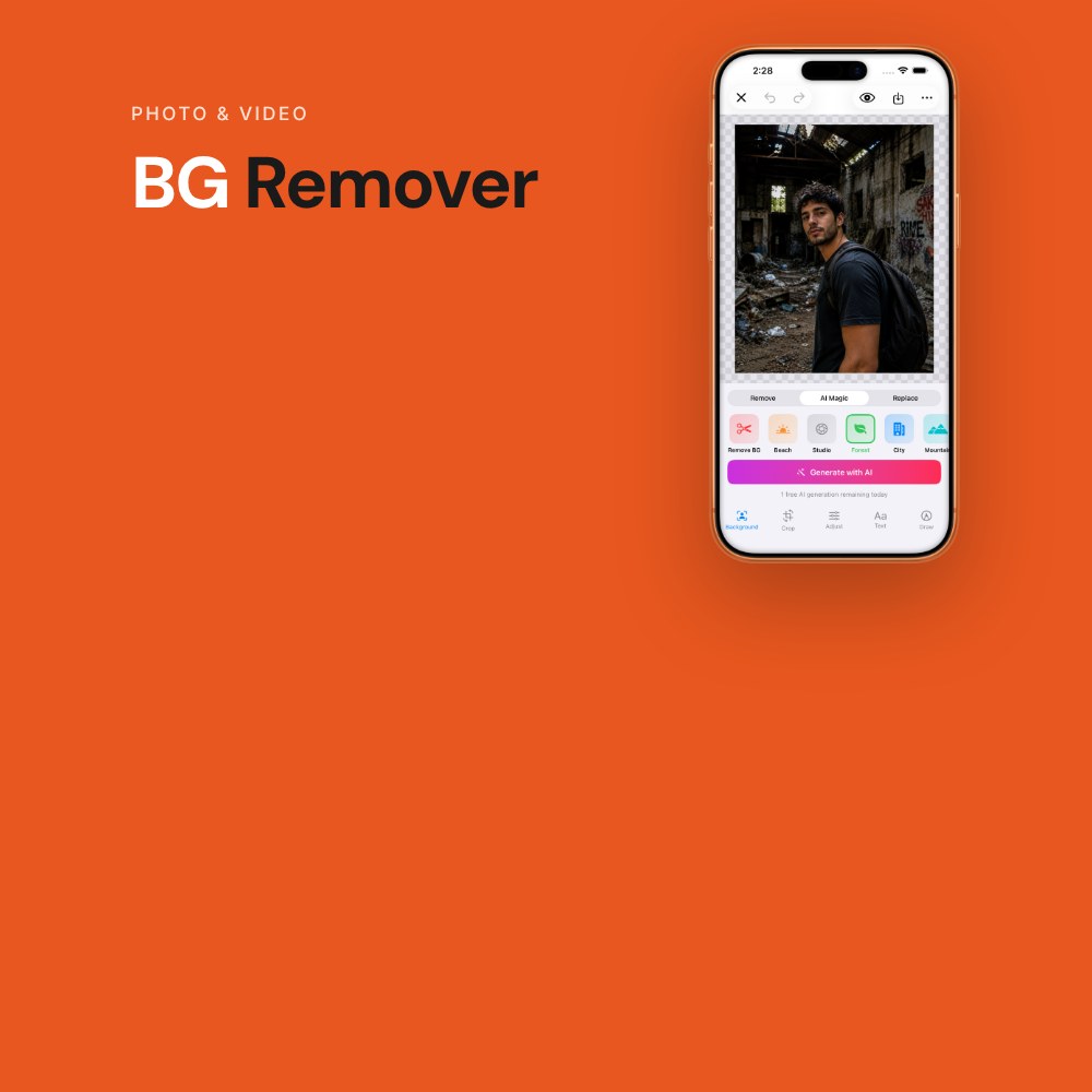 BG Remover editor screen
