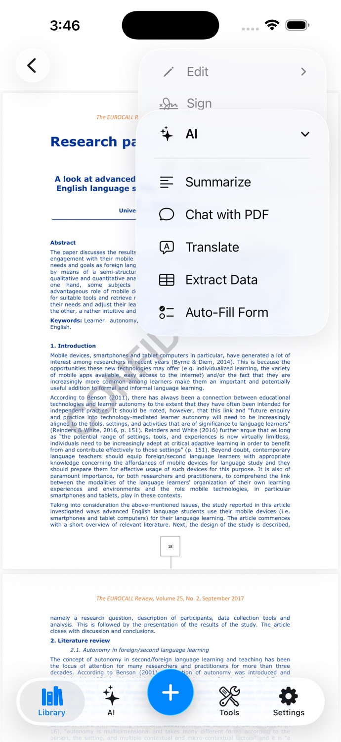 PDF Editor AI App Store screenshot