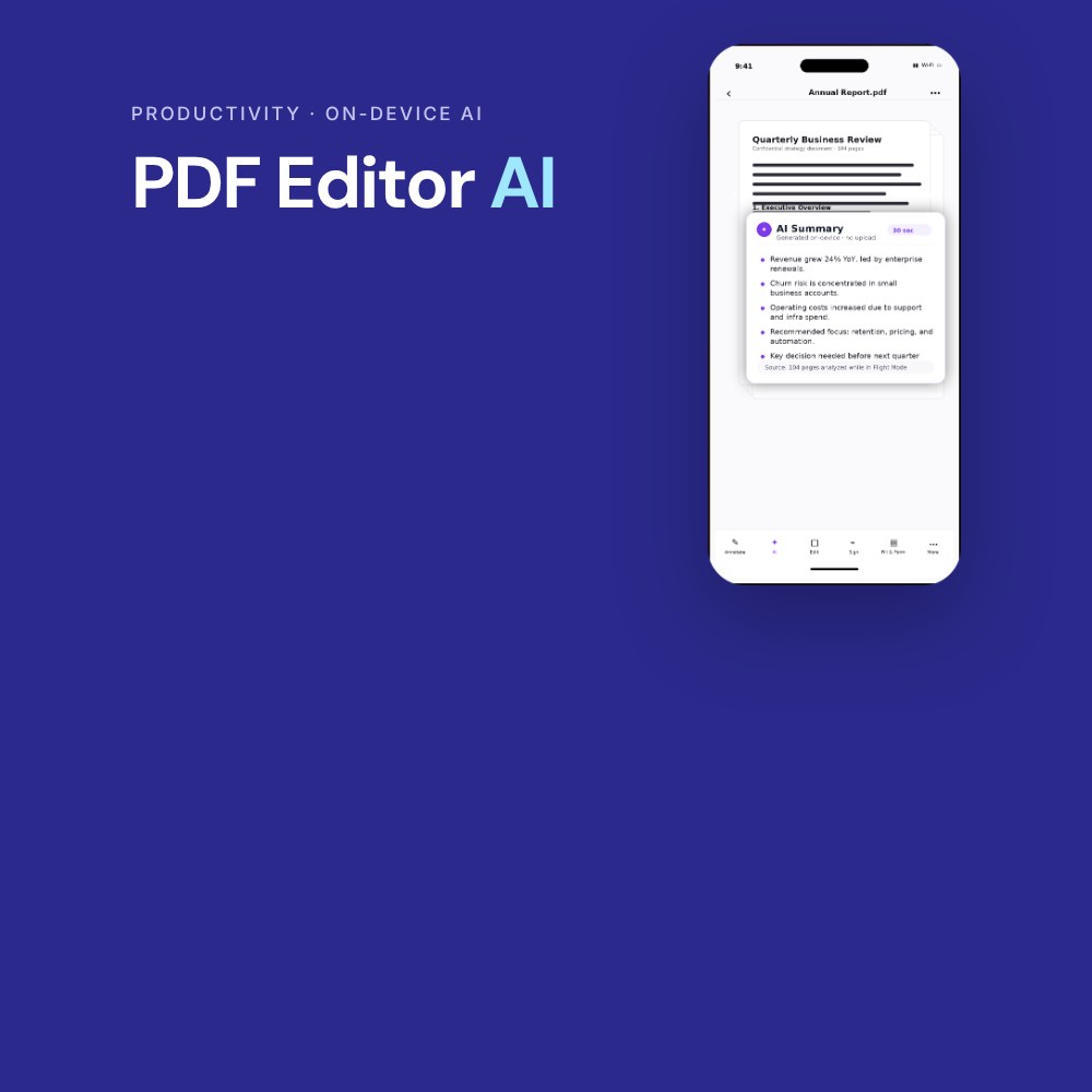 PDF Editor AI summary screen