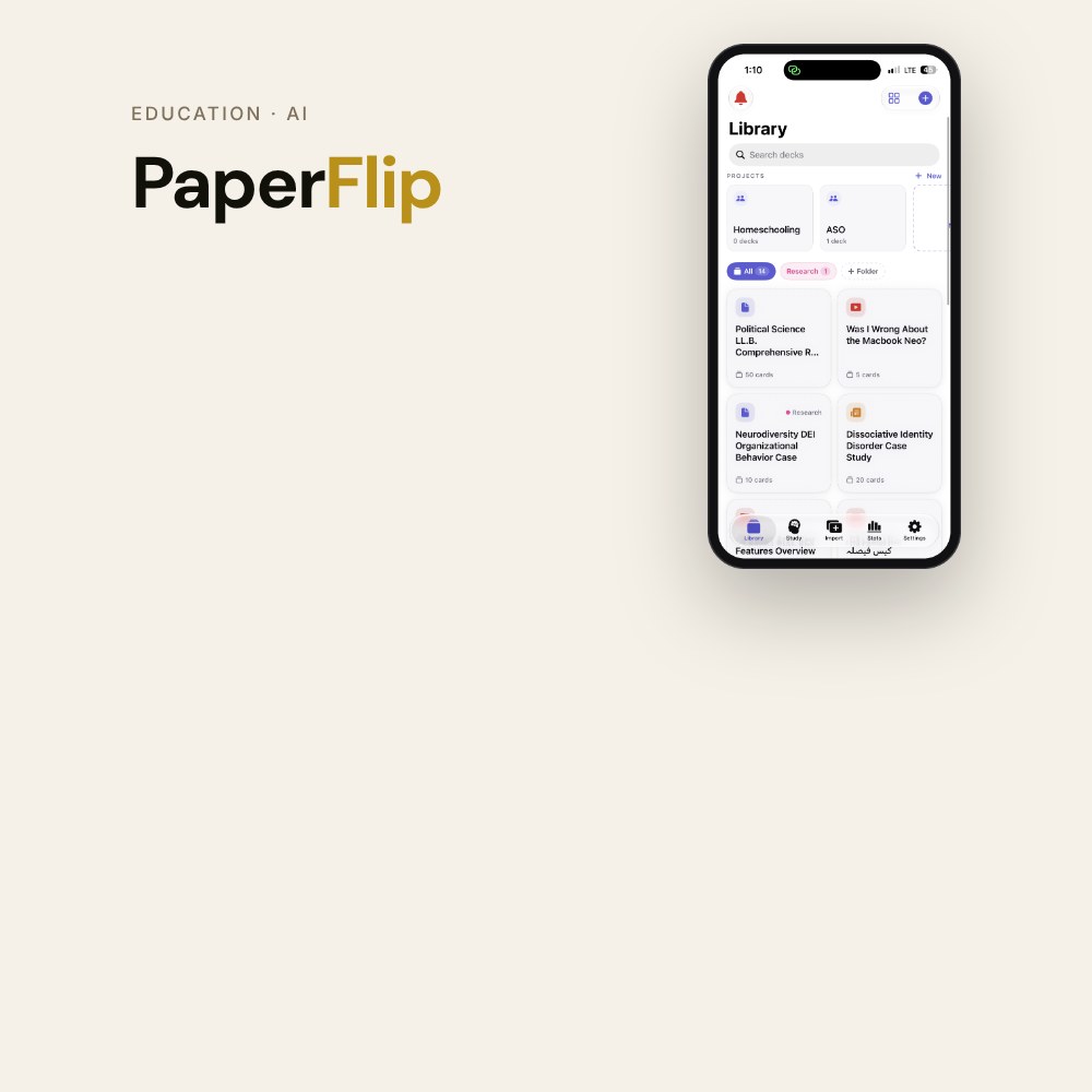 PaperFlip library screen