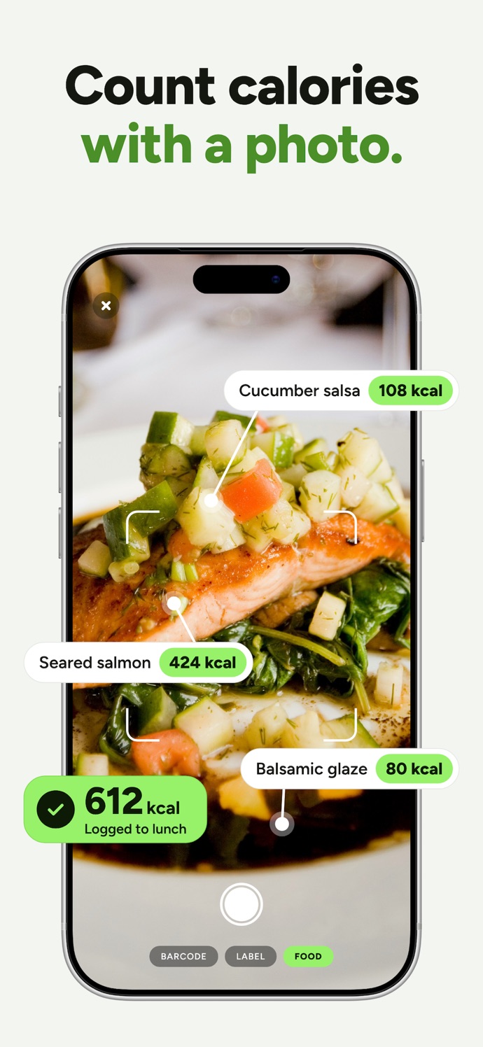 Vitalume App Store screenshot: count calories from a photo